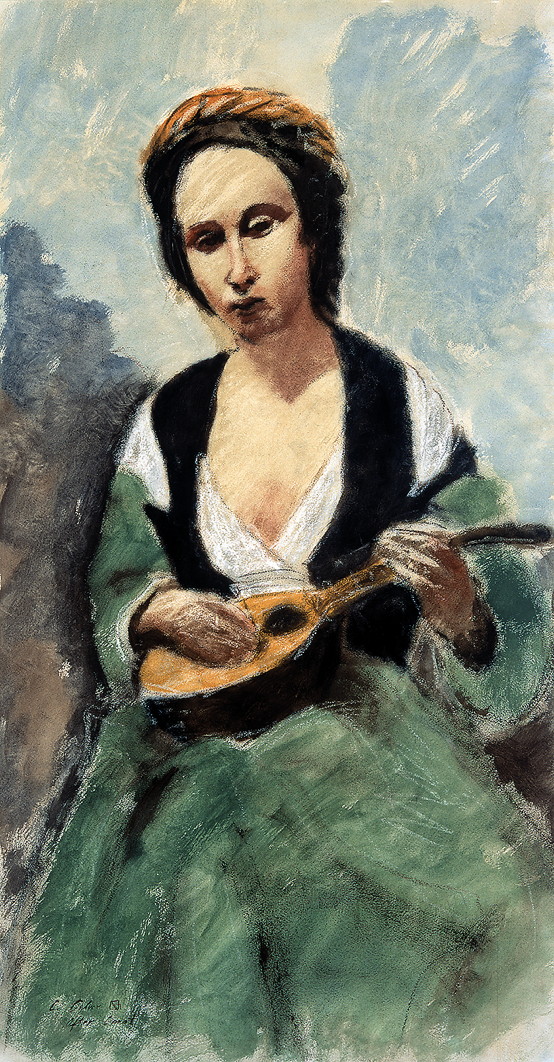 Woman with Mandolin after Corot